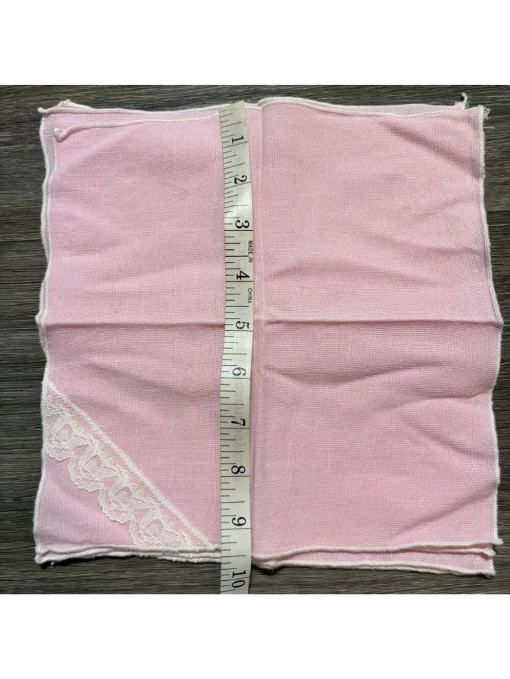 Set 4 Pink Linen Napkins With White Lace Trim Elegant Tea Party Cottagecore